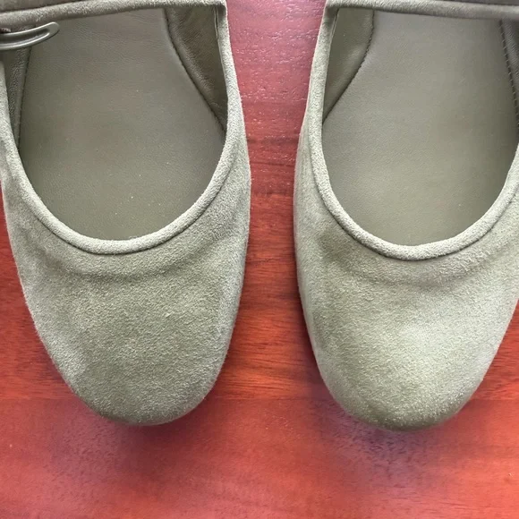 Larroude Verona Ballet Flat In Seaweed Suede - Picture 11 of 14